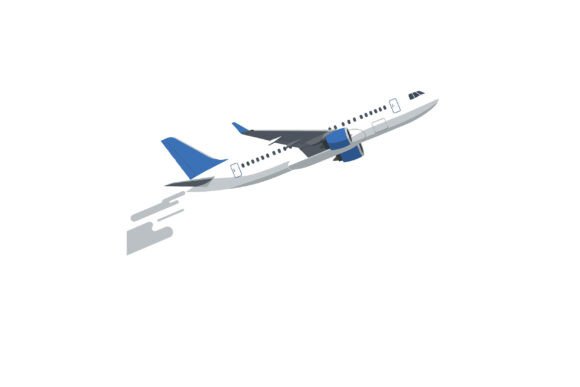 Airplane Ascending with Blue and Gray De: A Dynamic Display Typeface