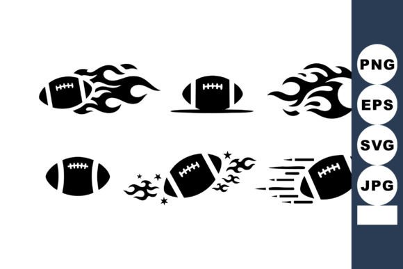 American Football Ball with Fire Flames: Fuel Your Visual Identity