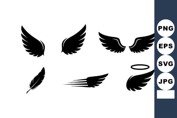 Angel Wings Silhouette Vector Collection for Designers