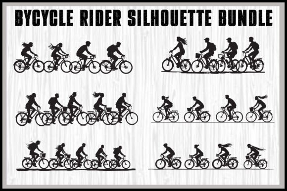 Bicycle Rider Silhouette Bundle: Dynamic Vector Art for Modern Creators