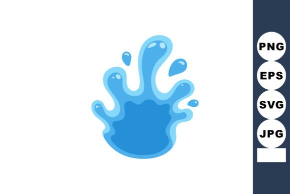 Blue Water Splash Vector Illustration: Dynamic Fluidity