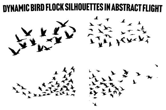 Dynamic Bird Flock Silhouette Bundle: Unleashing Motion in Your Designs