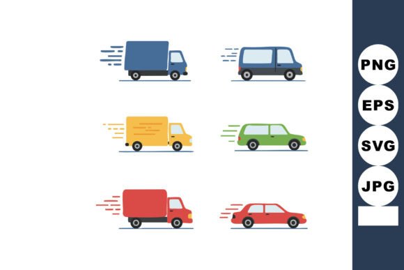 Dynamic Delivery Trucks and Passenger Cars in Bl for Modern Branding