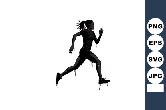 Dynamic Energy in Motion: The Running Woman Athlete Spri