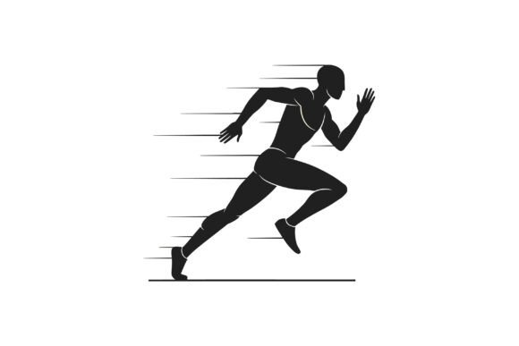 Dynamic Silhouette of a Male Athlete Spr: A Designer's Asset