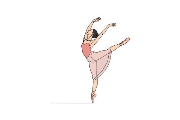 Elegant Ballet Dancer Performing a Grace: A Design Asset for Poised Branding