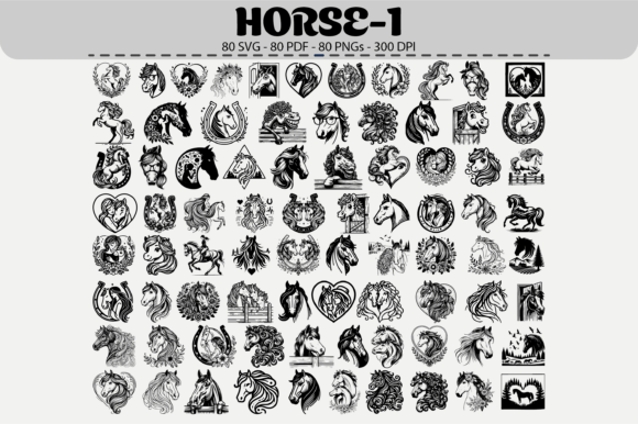 Horse SVG Bundle – 80 Designs for Equestrian Crafts