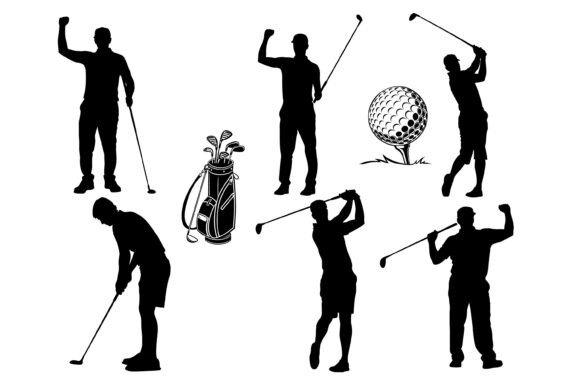 Mastering Motion: The Power of Male Golfer Silhouette Vector Art