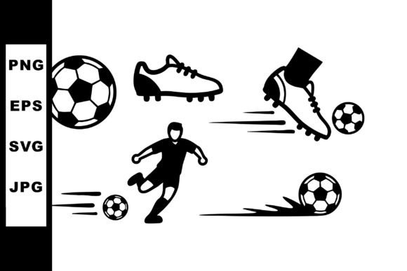 Soccer Ball Cleat Player Silhouettes: Dynamic Motion in Design