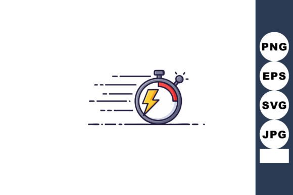 Stopwatch Timer with Lightning Bolt Fast: Capture Urgency in Your Design
